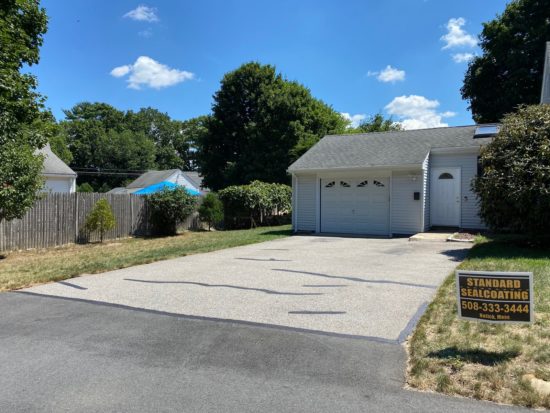 Crack Filling and Sealcoating Driveway in Charlton Massachusetts