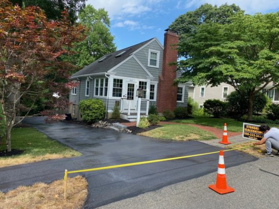 Worcester MA driveway sealcoating with expert edging