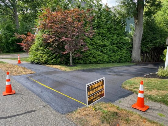 Worcester MA driveway sealcoating with expert edging