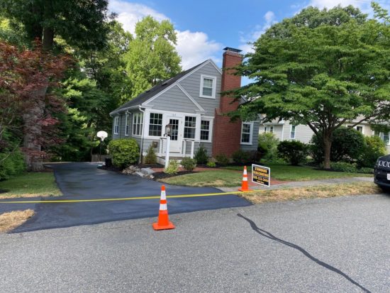 Worcester MA driveway sealcoating with expert edging