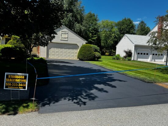 Driveway in Natick, Massachusetts, Cleaned & Sealed