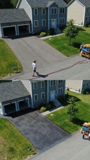 Expert Cleaning and Sealcoating of a Asphalt Driveway in Ayer, MA